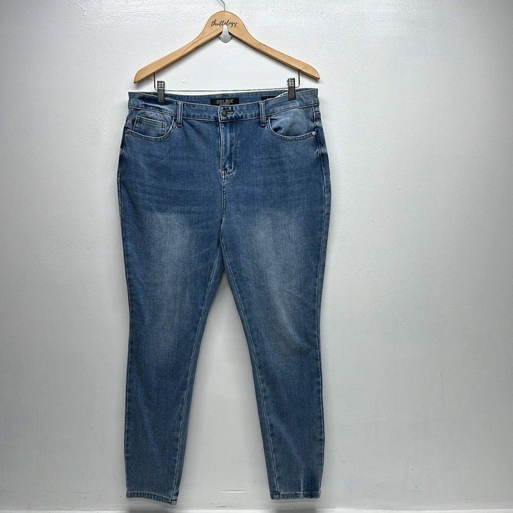 Judy Blue Jeans Denim High Waist Thermal Stretch Skinny Fit Blue Size 15 / 32